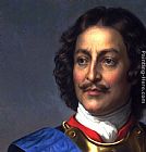 Peter Canvas Paintings - Peter the Great of Russia - detail